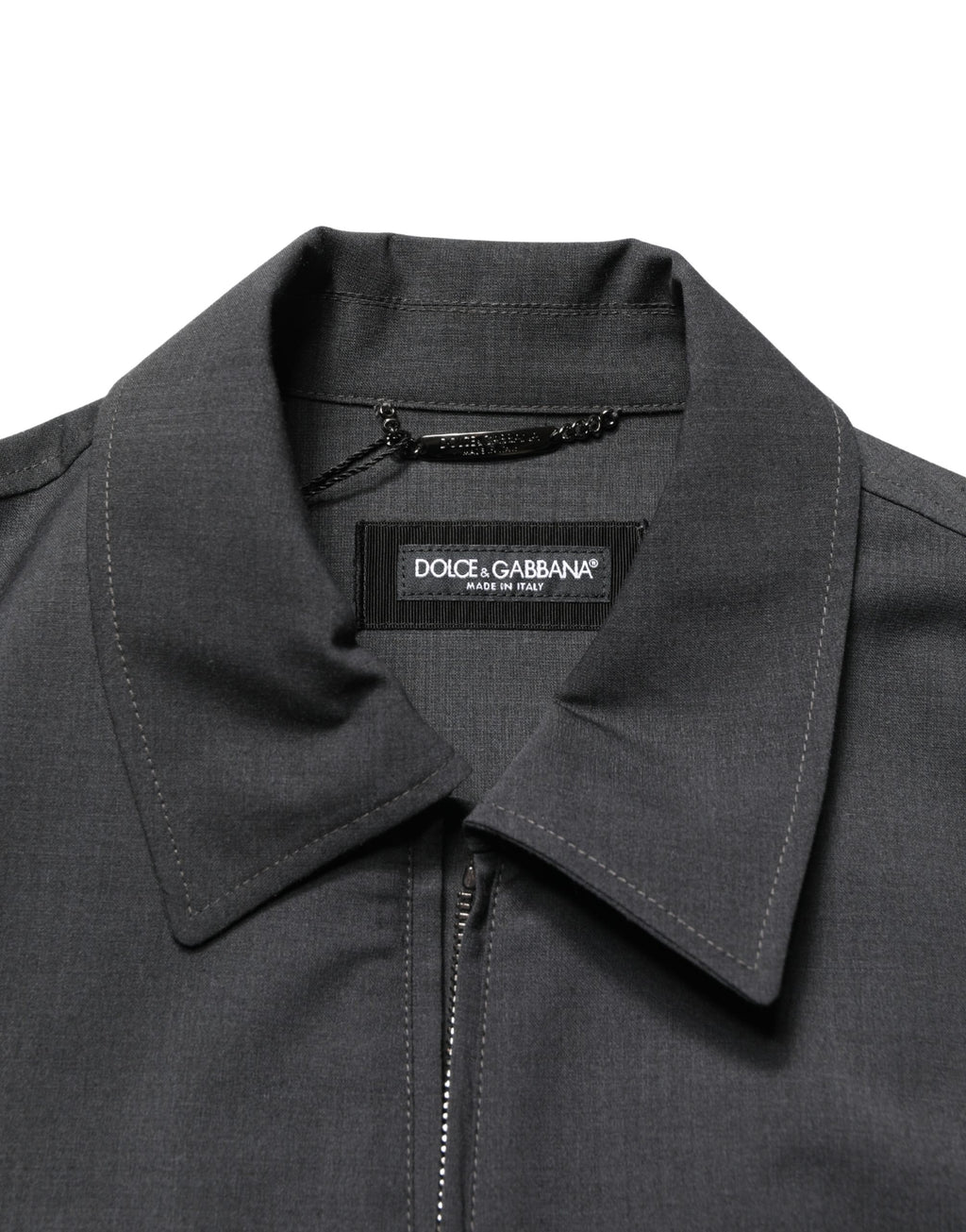 Dolce & Gabbana Black Wool Logo Full Zip Men Bomber Jacket - Eljoys Fashion 