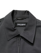 Dolce & Gabbana Black Wool Logo Full Zip Men Bomber Jacket - Eljoys Fashion 