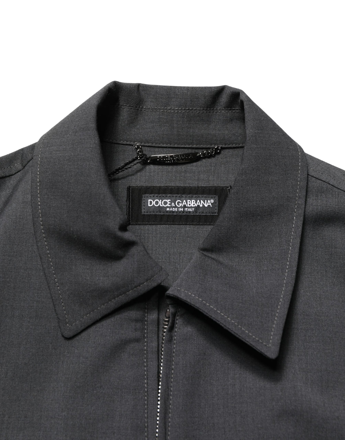 Dolce & Gabbana Black Wool Logo Full Zip Men Bomber Jacket - Eljoys Fashion 