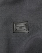 Dolce & Gabbana Black Wool Logo Full Zip Men Bomber Jacket - Eljoys Fashion 