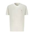 White cotton men's T-shirt by Calvin Klein, featuring a classic crew neck and minimalist design.