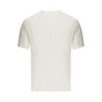 White cotton men's T-shirt by Calvin Klein, showcasing a classic fit with a crew neckline and subtle logo detail.