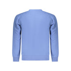 Superga Azzurro cotton men's sweatshirt with a relaxed fit, featuring a crew neckline and long sleeves in a vibrant blue color.