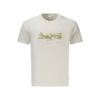 White cotton men's T-shirt by Pepe Jeans featuring a classic fit and simple design, shown on a plain background.