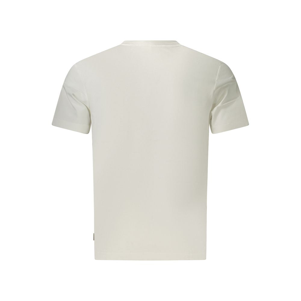 White cotton men's T-shirt by Pepe Jeans, featuring a classic fit and simple design, displayed flat on a white background.
