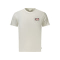 White Pepe Jeans cotton men's T-shirt with round neckline and short sleeves, displayed flat on a plain background.