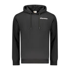 Superga black cotton men's hoodie with a drawstring hood and front pocket, casual and comfortable everyday wear.