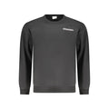 Superga black cotton men's sweatshirt with crewneck and long sleeves, casual style, front view.