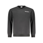 Superga black cotton men's sweatshirt with crewneck and long sleeves, casual style, front view.