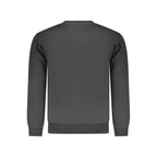 Superga black cotton men's sweatshirt with a crew neck and long sleeves, featuring the Superga logo on the front.