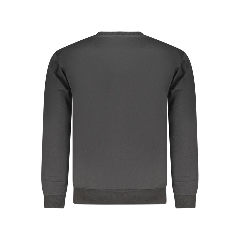Superga black cotton men's sweatshirt with a crew neck and long sleeves, featuring the Superga logo on the front.