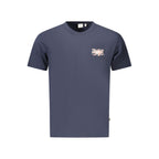 Pepe Jeans Blu cotton men's T-shirt with classic crew neck and short sleeves, casual style for everyday wear.