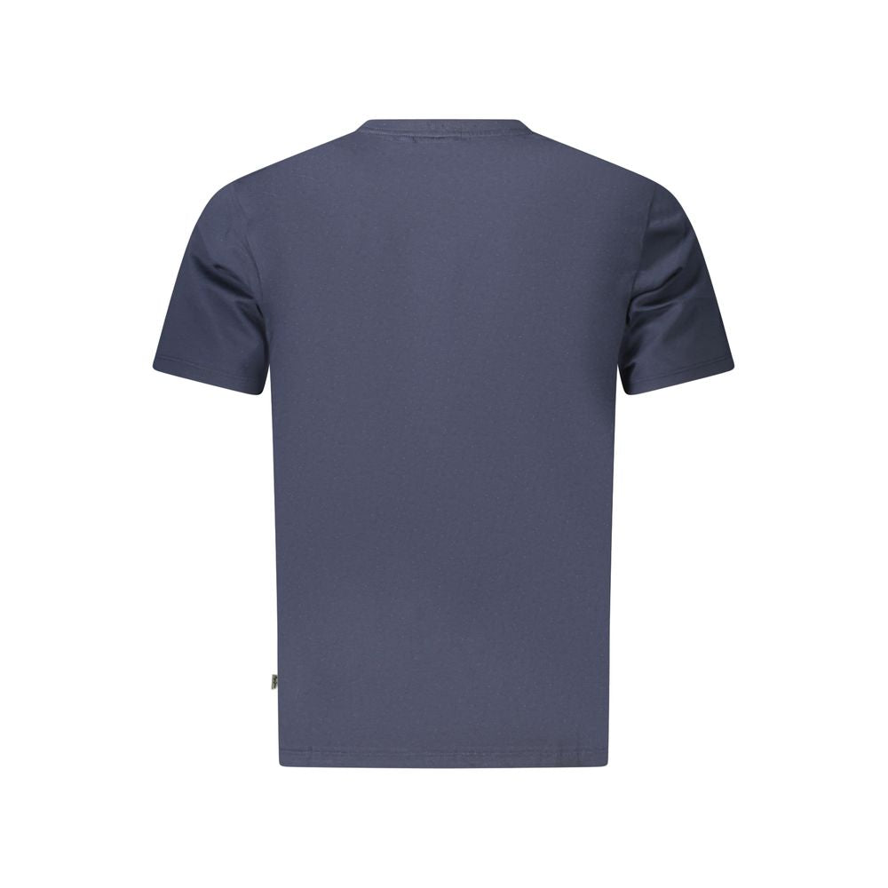 Pepe Jeans men's blue cotton T-shirt with round neckline and short sleeves, casual fit, displayed flat on a white background.
