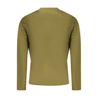 Men's Napapijri Verde cotton T-shirt with round neckline and short sleeves, displayed flat on a white background.
