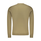 Men's long-sleeve cotton shirt by Napapijri in green with a classic collar and button-front design.