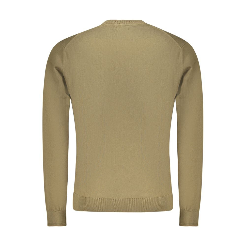 Men's long-sleeve cotton shirt by Napapijri in green with a classic collar and button-front design.