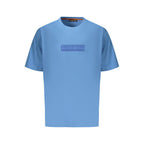 Napapijri Azzurro cotton men's T-shirt in blue with round neckline and short sleeves, casual everyday wear.