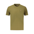 Men's Napapijri Verde organic cotton T-shirt in green, featuring a classic crew neck and relaxed fit.