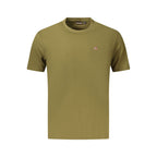 Men's Napapijri Verde organic cotton T-shirt in green, featuring a classic crew neck and relaxed fit.