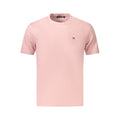 Napapijri Rosa organic cotton men's T-shirt in soft pink color, casual fit, with round neckline and short sleeves.