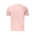 Napapijri Rosa organic cotton men's T-shirt in soft pink, featuring a classic crew neck and relaxed fit.