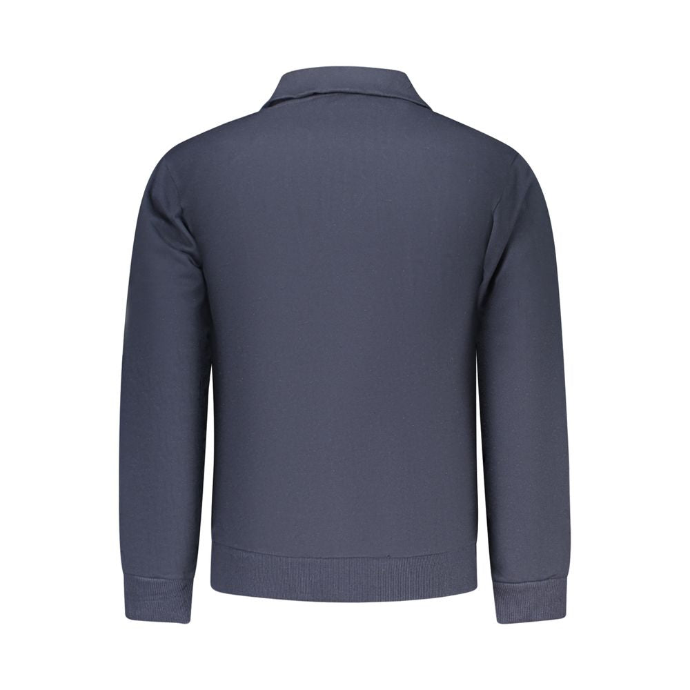 Superga blue nylon men's jacket with a sleek design and zipper closure, ideal for casual outdoor wear.