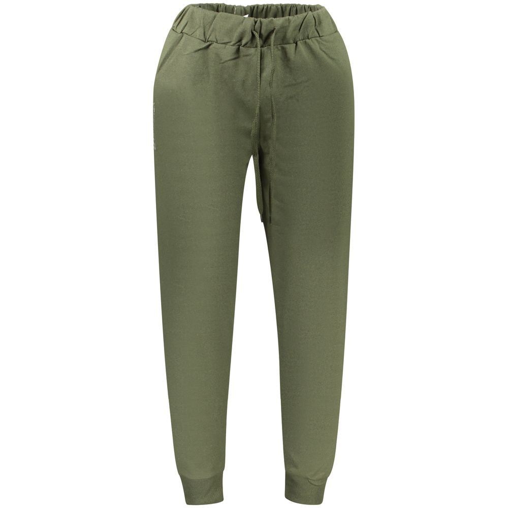 Superga Verde cotton men's track pants with elastic waistband and relaxed fit, ideal for casual athletic wear.