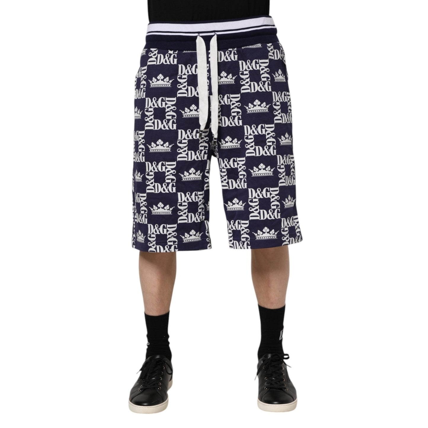 Dolce & Gabbana Blue DG Logo Print Chino Men Bermuda Shorts