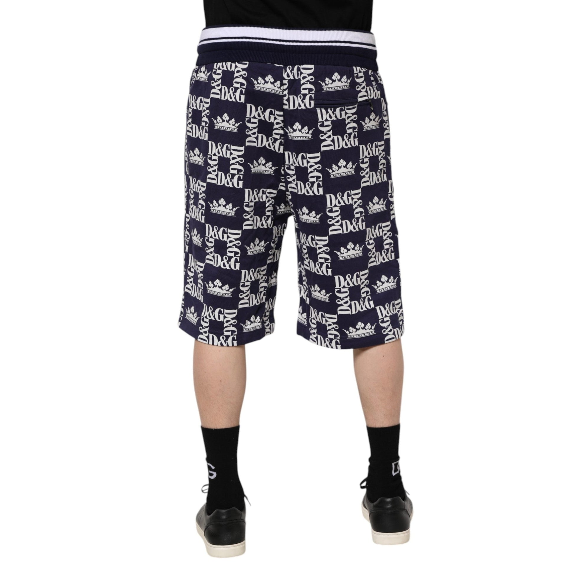 Dolce & Gabbana Blue DG Logo Print Chino Men Bermuda Shorts