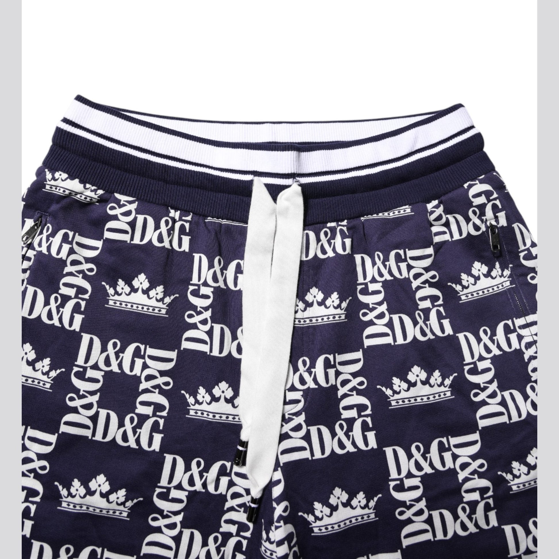 Dolce & Gabbana Blue DG Logo Print Chino Men Bermuda Shorts