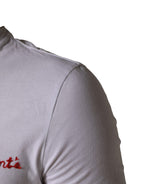 President's White Logo Embroidery Cotton Men Crew Neck T-shirt