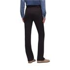 Black Street One polyamide pants with a relaxed fit and elastic waistband, shown on a model.