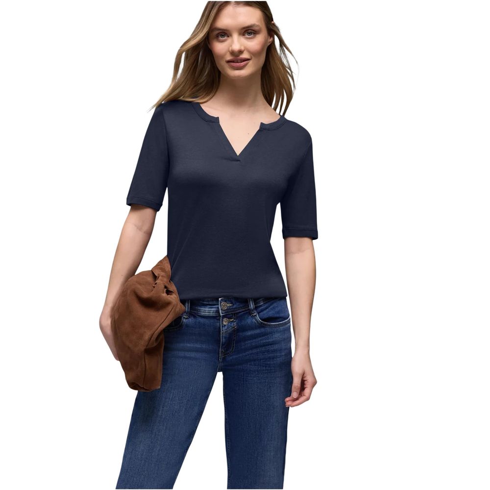 Street One Blue Cotton T-Shirt Street One