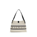 Balmain multicolor cotton shoulder bag with adjustable strap and bold pattern, casual and stylish accessory for everyday wear.