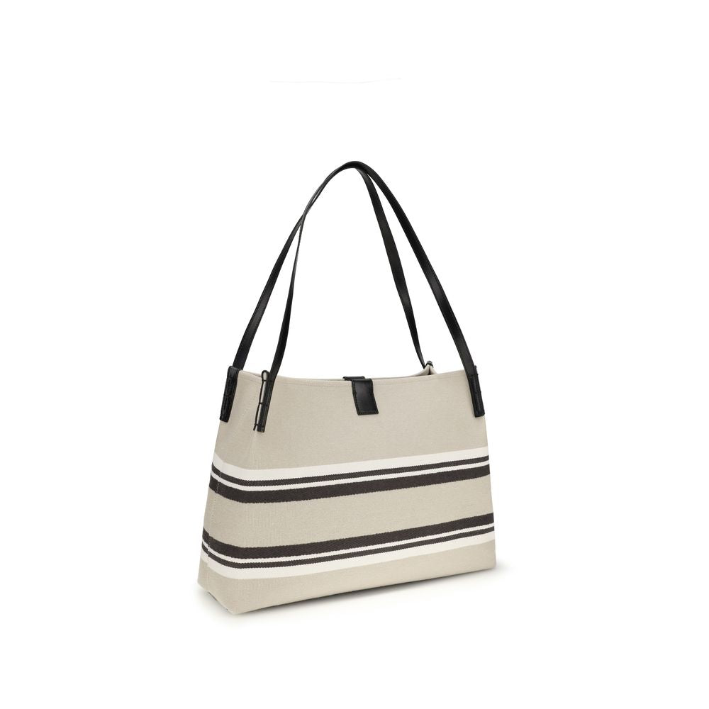 Balmain multicolor cotton shoulder bag with bold pattern and shoulder strap, stylish accessory for casual or chic outfits.