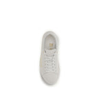 White calf leather Balmain Bos Taurus low top sneakers with sleek design and subtle branding.