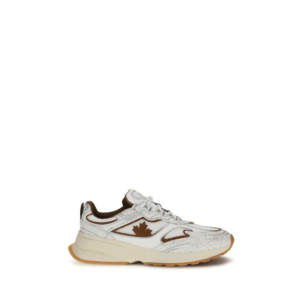 Dsquared² White Calf Leather Bos Taurus Athletic Sneakers Dsquared²