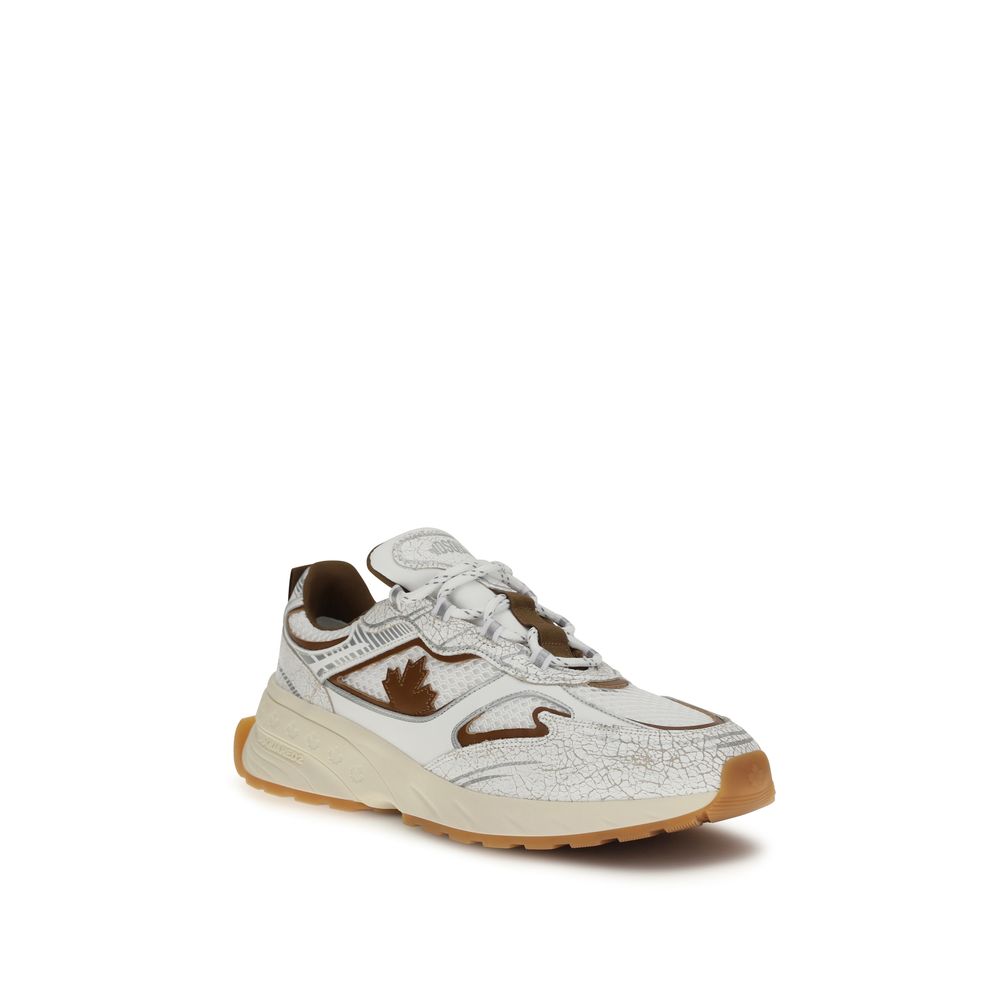Dsquared² White Calf Leather Bos Taurus Athletic Sneakers Dsquared²