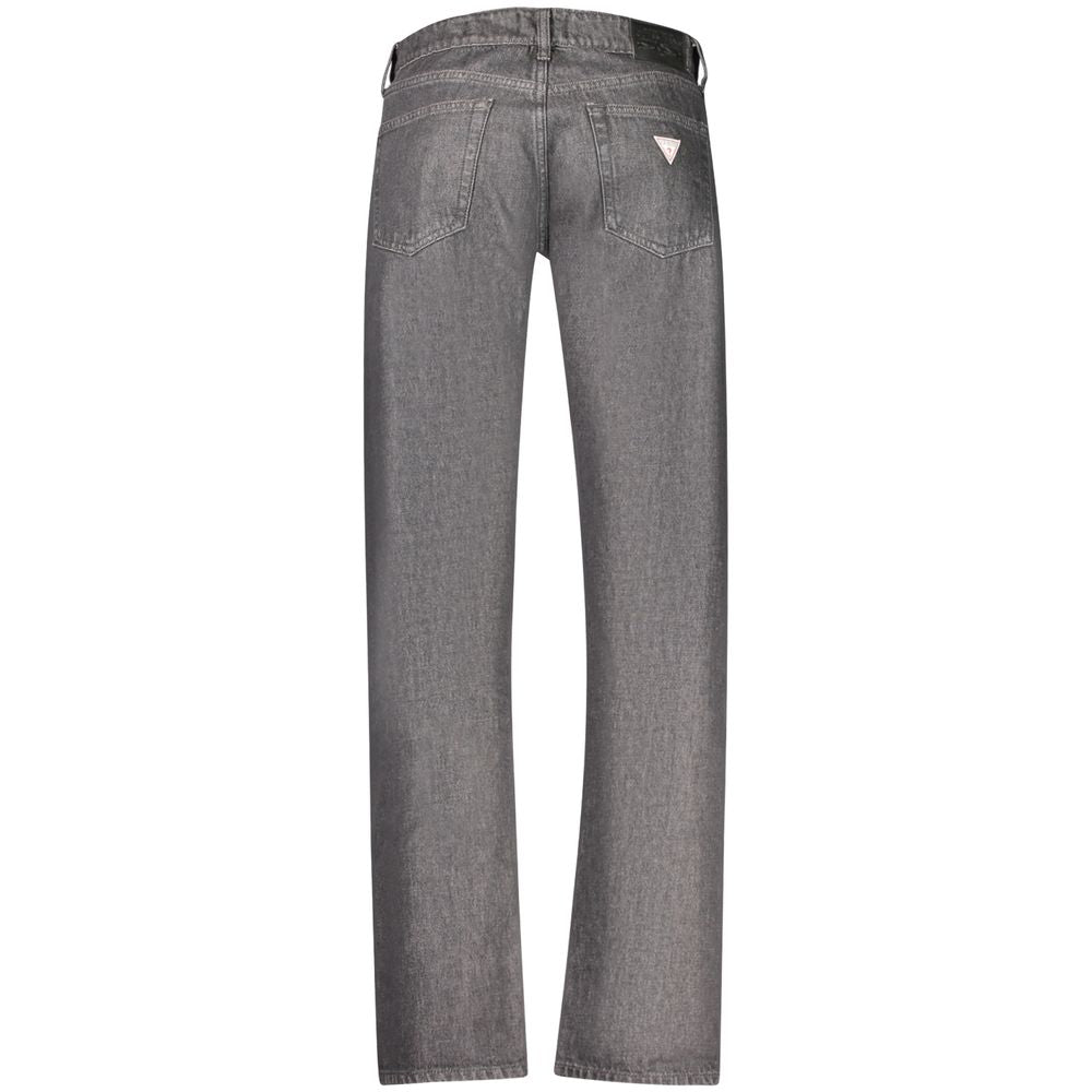 Dark black Guess Jeans cotton men's jeans with classic fit and five-pocket design, displayed on a neutral background.