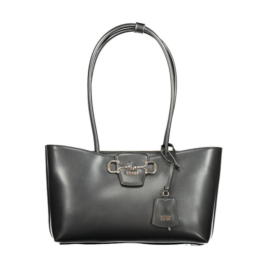 Guess Jeans Nero Poliuretano Woman Handbag Guess Jeans