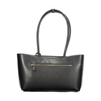 Guess Jeans Nero black polyurethane women's handbag with sleek design and gold-tone hardware, stylish and versatile accessory.