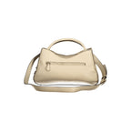 Guess Jeans beige polyurethane women's handbag with sleek design and top handle, perfect for stylish everyday wear.