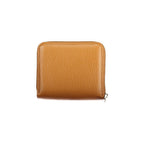 Guess Jeans brown female wallet made of polyurethane with multiple card slots and a sleek design.