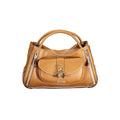 Guess Jeans brown polyurethane women's handbag with sleek design and top handle, featuring a stylish and functional accessory.