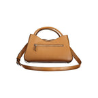 Guess Jeans brown polyurethane women's handbag with sleek design and top handle, perfect for everyday use.