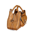 Guess Jeans brown polyurethane women's handbag with sleek design and top handles, perfect for casual or chic outfits.