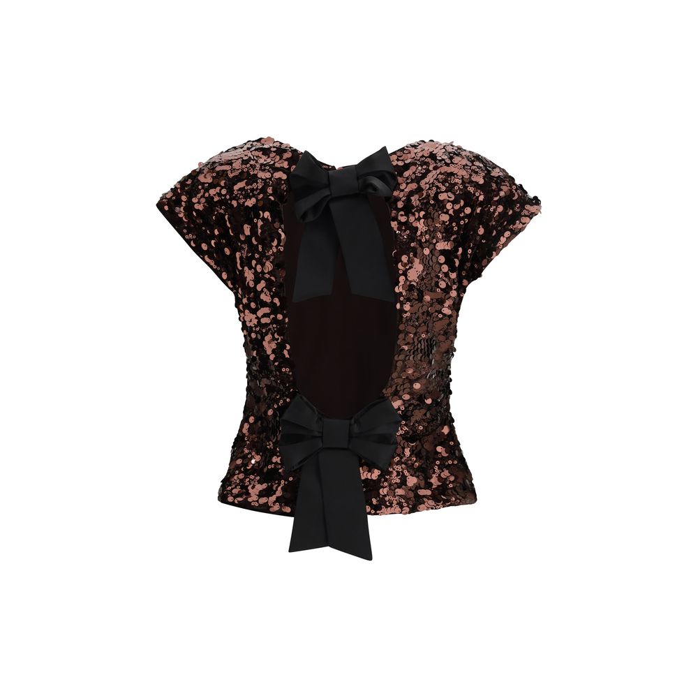 Ganni Brown Polyester Shirt