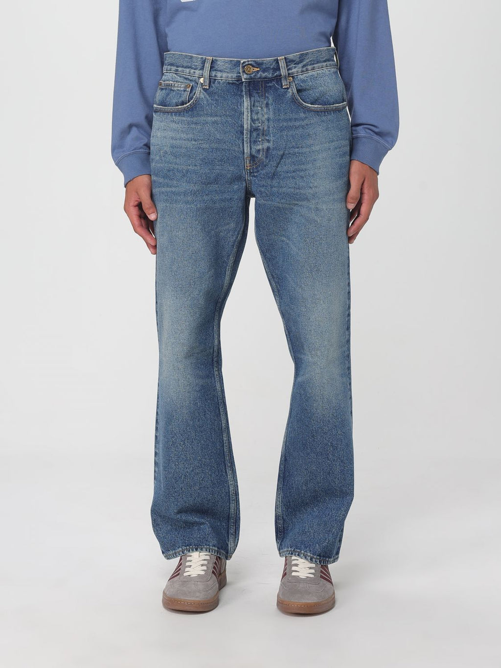 Golden Goose Blue Cotton Flared Jeans Golden Goose