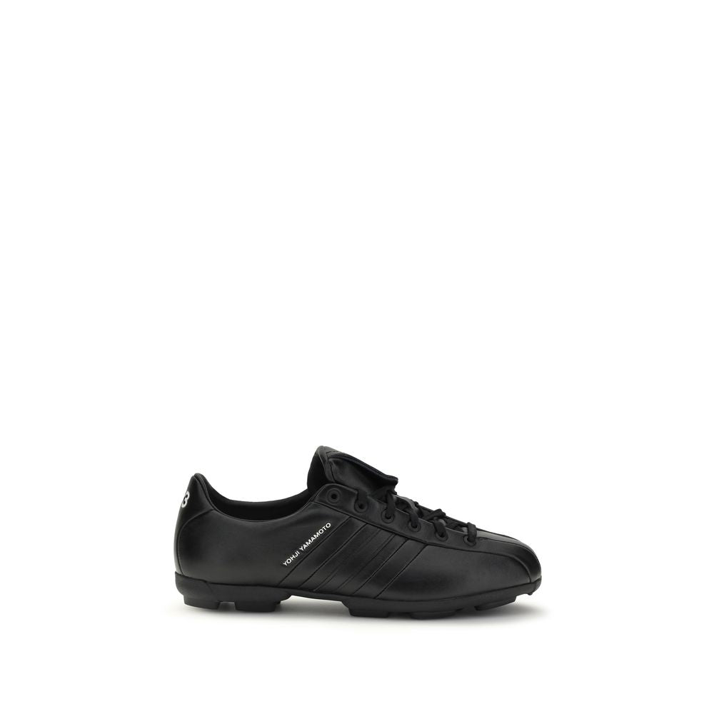 Y-3 Black Calf Leather Bos Taurus Athletic Sneakers Y-3