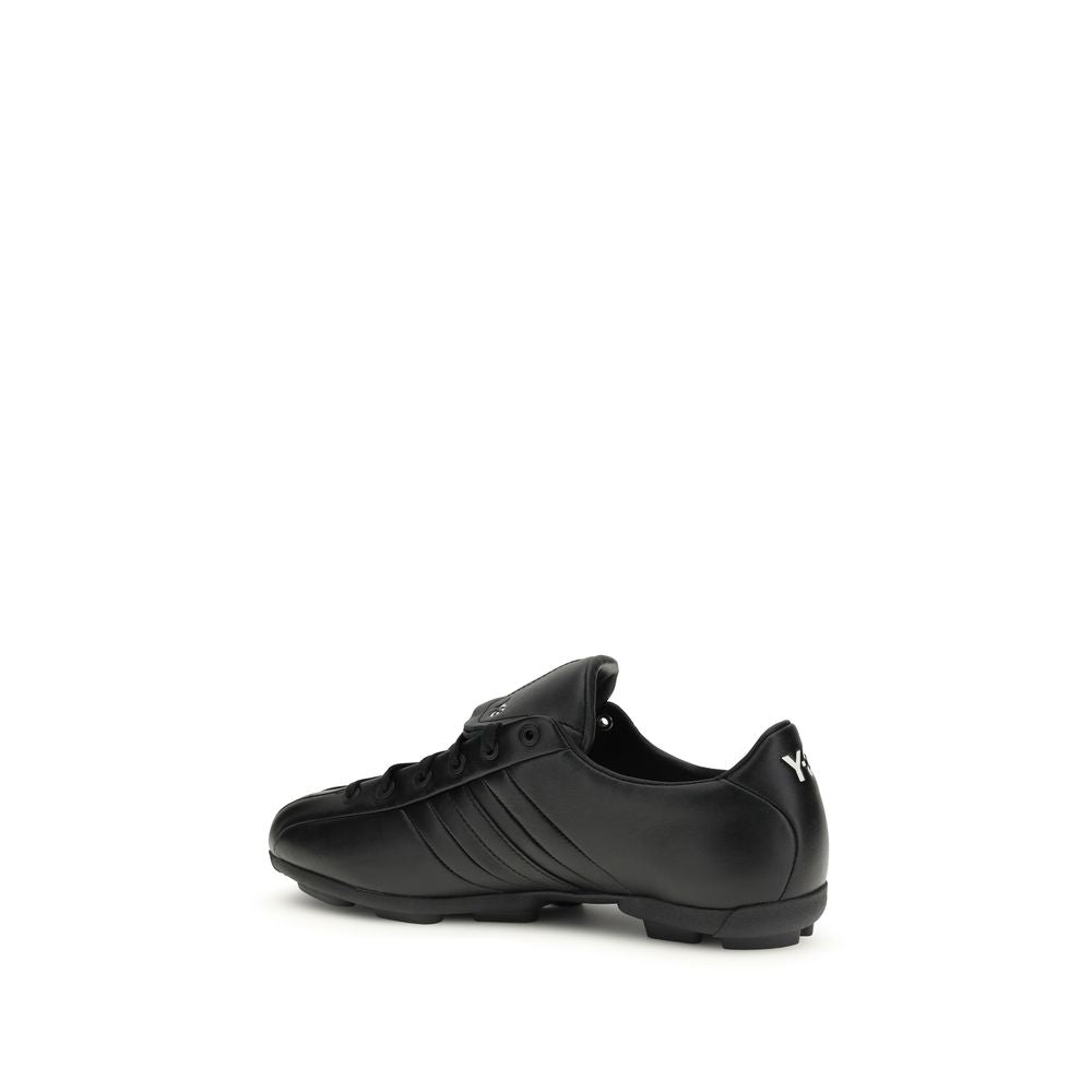 Y-3 Black Calf Leather Bos Taurus Athletic Sneakers Y-3